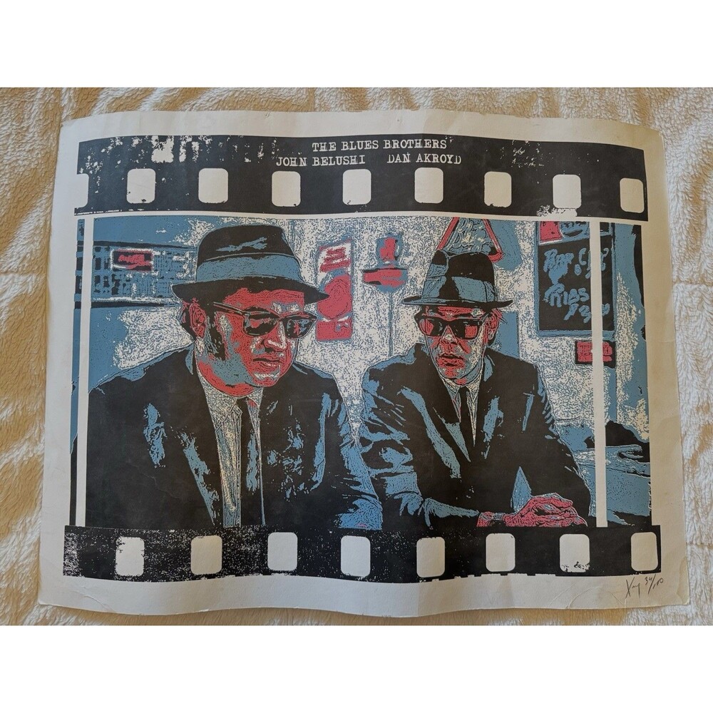 Vintage Blues Brothers Poster Limited Edition #34/100 Pop Art signed.